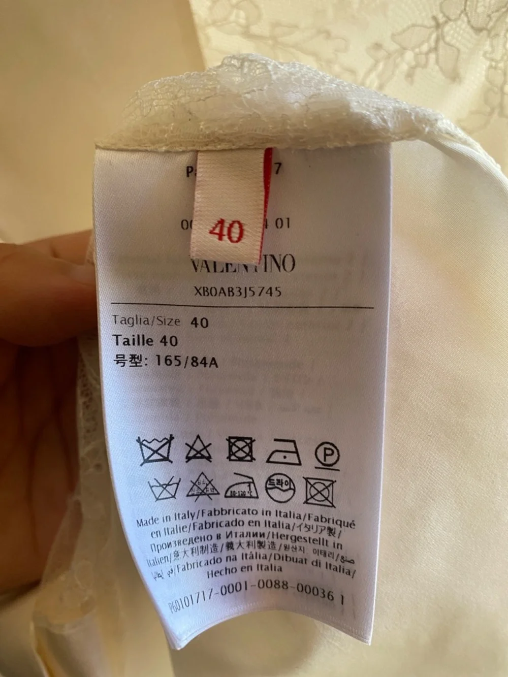 Valentino White Sheer Lace-Front Dress Shirt with Pointed Collar - Picture 5 of 10